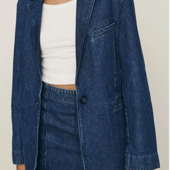 Reformation Blue Denim Blazer - Picture 1 of 3